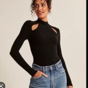 Collarbone Cutout Sweater Bodysuit